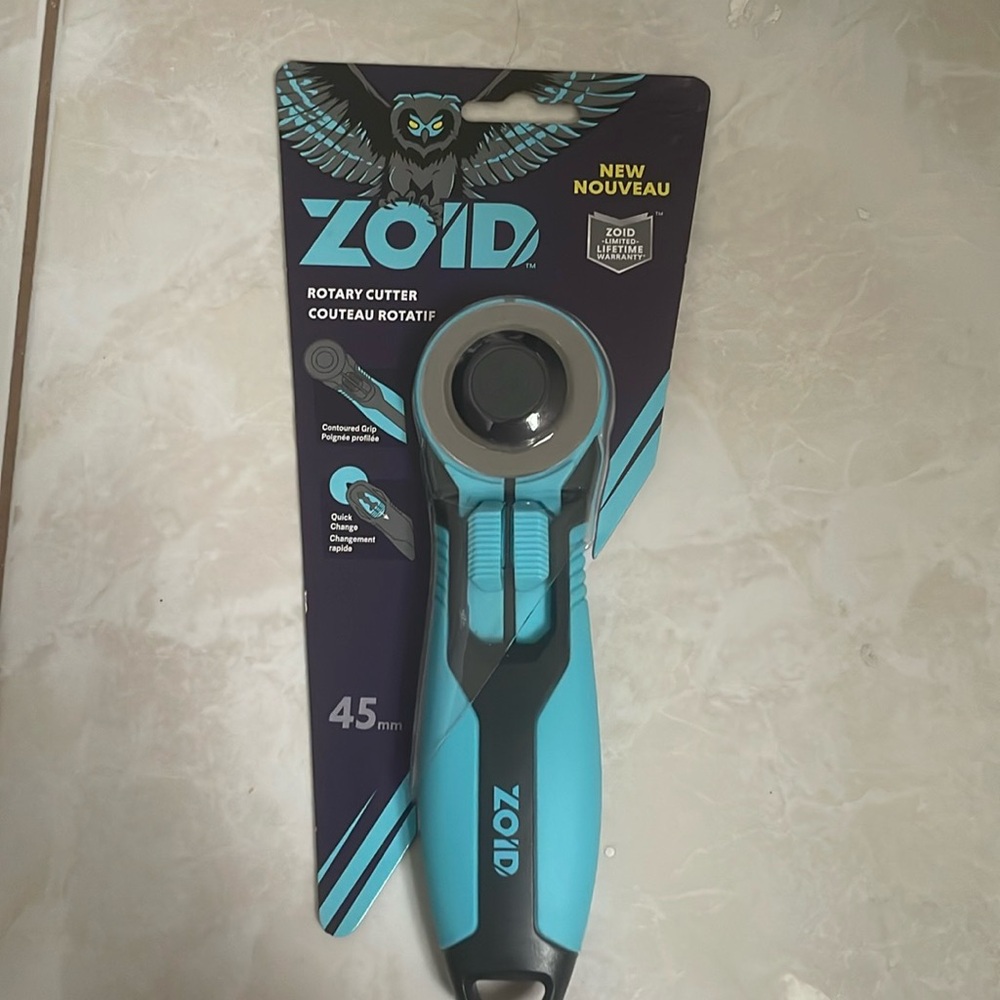 ZOID Tools 45mm Rotary Cutter W Soft Touch Handle Quilting Sewing NEW In Package